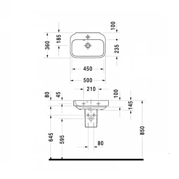 Раковина накладная на столешницу Duravit Happy D.2 50х36 см (0709500000) фото 2 Aquada.com.ua