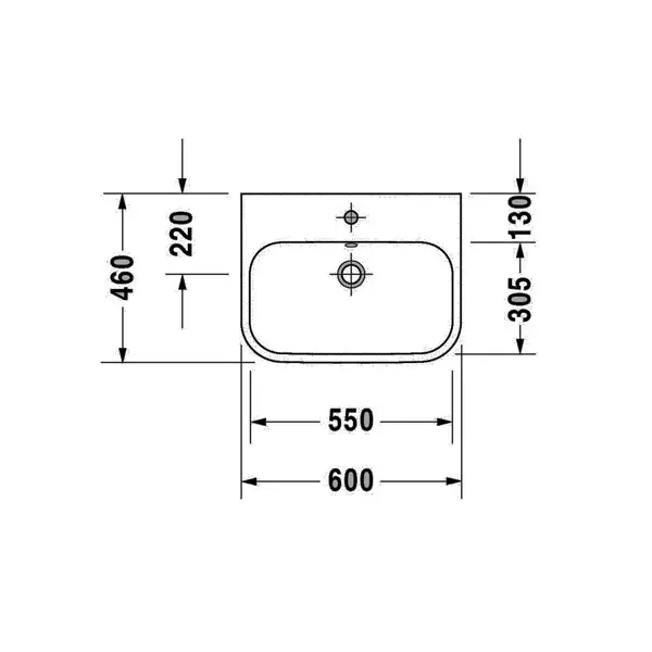 Раковина Duravit Happy D.2 60х46 см (шлифованная) (2315600000) фото 3 Aquada.com.ua Раковина Duravit Happy D.2 60х46 см (шлифованная) (2315600000) фото 3 Aquada.com.ua