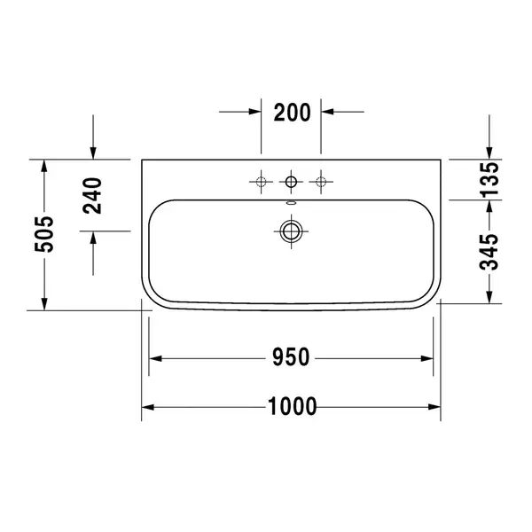Раковина Duravit Happy D.2 100х50,5 см (с 1 отв. под смеситель, шлифованная) (2318100027) фото 3 Aquada.com.ua Раковина Duravit Happy D.2 100х50,5 см (с 1 отв. под смеситель, шлифованная) (2318100027) фото 3 Aquada.com.ua