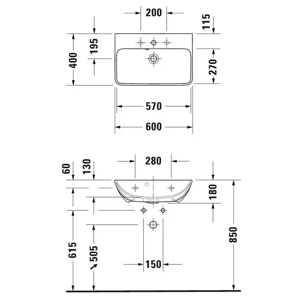 Раковина подвесная Duravit Vero Air 60х40 см (2343600000) фото 2 Aquada.com.ua Раковина подвесная Duravit Vero Air 60х40 см (2343600000) фото 2 Aquada.com.ua