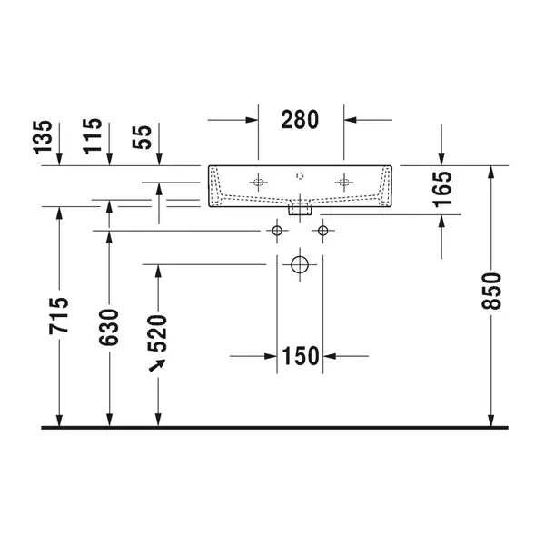 Раковина для мебели Duravit Vero Air 60 х 47 см (235060000) фото 3 Aquada.com.ua