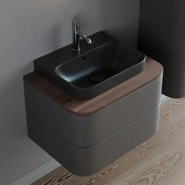 Раковина накладная на столешницу Duravit Happy D.2 Plus 50 х 40 см, антрацит матовый (2360501300) фото 2 Aquada.com.ua Раковина накладная на столешницу Duravit Happy D.2 Plus 50 х 40 см, антрацит матовый (2360501300) фото 2 Aquada.com.ua