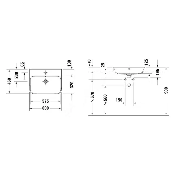 Раковина накладная на столешницу Duravit Happy D.2 Plus 60 х 46 см, белый глянцевый (2360600000) фото 2 Aquada.com.ua Раковина накладная на столешницу Duravit Happy D.2 Plus 60 х 46 см, белый глянцевый (2360600000) фото 2 Aquada.com.ua