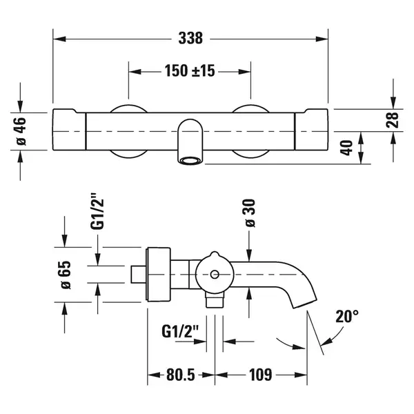 Термостат для ванны Duravit C.1 (цвет - хром) (C15220000010) фото 2 Aquada.com.ua