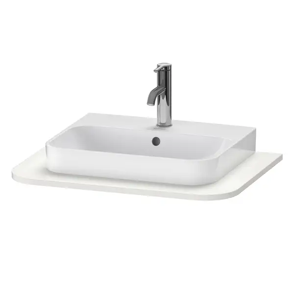 Консоль с 1 одним вырезом Duravit Happy D.2 Plus 65 х 48 см, скавдинавский белый шелковисто-матовый лак (HP031B03939) фото 1 Aquada.com.ua