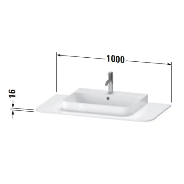Консоль с 1 одним вырезом Duravit Happy D.2 Plus 100 х 55 см, графит суперматовый (HP031E08080) фото 2 Aquada.com.ua Консоль с 1 одним вырезом Duravit Happy D.2 Plus 100 х 55 см, графит суперматовый (HP031E08080) фото 2 Aquada.com.ua