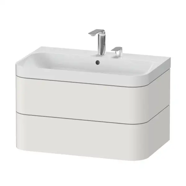 Тумба подвесная с раковиной c-shaped Duravit Happy D.2 Plus 77,5 х 49 см, скандинавский белый шелковисто-матовый лак (HP4347E3939) фото 1 Aquada.com.ua Тумба подвесная с раковиной c-shaped Duravit Happy D.2 Plus 77,5 х 49 см, скандинавский белый шелковисто-матовый лак (HP4347E3939) фото 1 Aquada.com.ua
