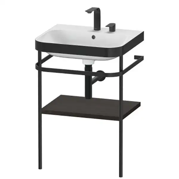 Раковина c-bonded с напольной металлической консолью Duravit Happy D.2 Plus 57,5 х 49 см (HP4735E6969) фото 1 Aquada.com.ua