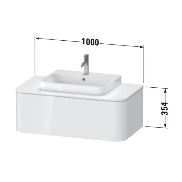 Тумбочка для подвесной консоли Duravit Happy D.2 Plus 100 х 55 см, тёмно-синий шелковисто-матовый лак (HP494109898) фото 2 Aquada.com.ua