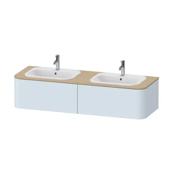 Тумбочка для подвесной консоли Duravit Happy D.2 Plus 160 х 55 см, светло-голубой шелковисто-матовый лак (HP4956B9797) фото 1 Aquada.com.ua