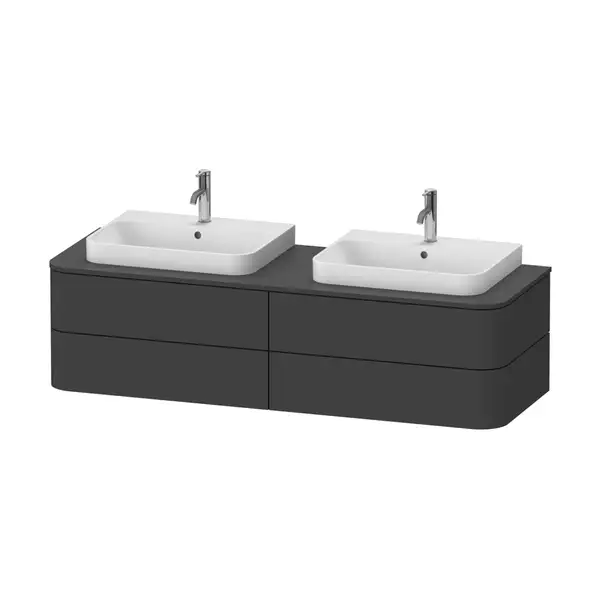 Тумбочка для подвесной консоли Duravit Happy D.2 Plus 160 х 55 см, графит суперматовый (HP4964B8080) фото 1 Aquada.com.ua Тумбочка для подвесной консоли Duravit Happy D.2 Plus 160 х 55 см, графит суперматовый (HP4964B8080) фото 1 Aquada.com.ua