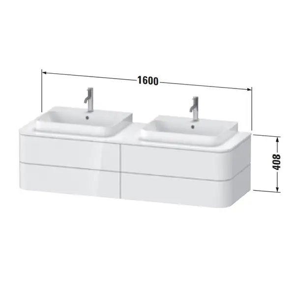 Тумбочка для подвесной консоли Duravit Happy D.2 Plus 160 х 55 см, графит суперматовый (HP4964B8080) фото 2 Aquada.com.ua Тумбочка для подвесной консоли Duravit Happy D.2 Plus 160 х 55 см, графит суперматовый (HP4964B8080) фото 2 Aquada.com.ua