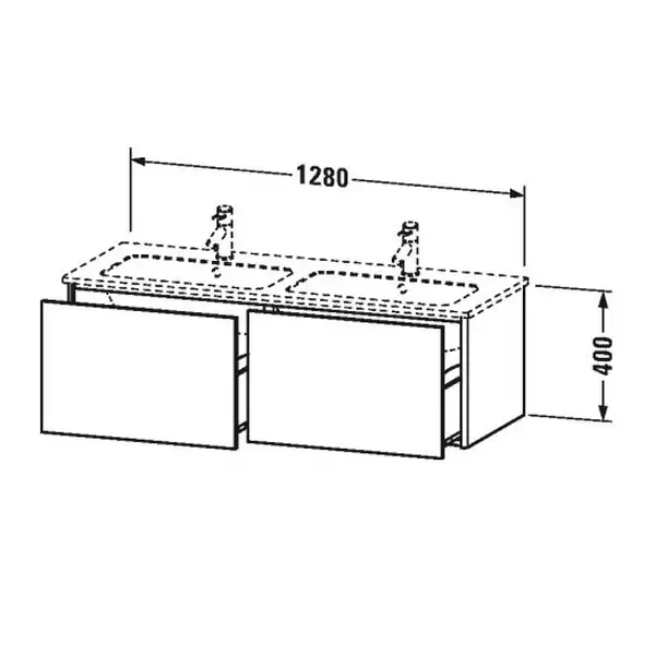 Комплект мебели тумба подвесная с двойной раковиной Duravit XSquare 128 х 47,8 см (XS407504747+2336130000) фото 4 Aquada.com.ua Комплект мебели тумба подвесная с двойной раковиной Duravit XSquare 128 х 47,8 см (XS407504747+2336130000) фото 4 Aquada.com.ua
