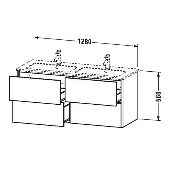 Комплект мебели тумба подвесная с двойной раковиной Duravit XSquare 128 х 47,8 см (XS417509797+2336130000) фото 3 Aquada.com.ua Комплект мебели тумба подвесная с двойной раковиной Duravit XSquare 128 х 47,8 см (XS417509797+2336130000) фото 3 Aquada.com.ua