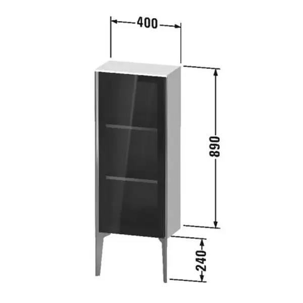 Шкафчик напольный со стеклянными дверцами Duravit XViu 40 x 24 х h113 см, дуб кашемировый (XV1360LB111) фото 3 Aquada.com.ua