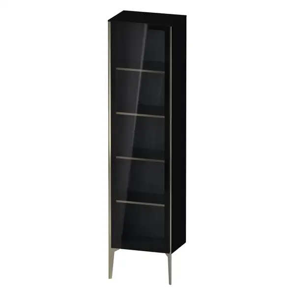 Шкафчик напольный со стеклянными дверцами Duravit XViu 50 x 36 х h201 см, чёрный глянцевый (XV1376LB140) фото 1 Aquada.com.ua