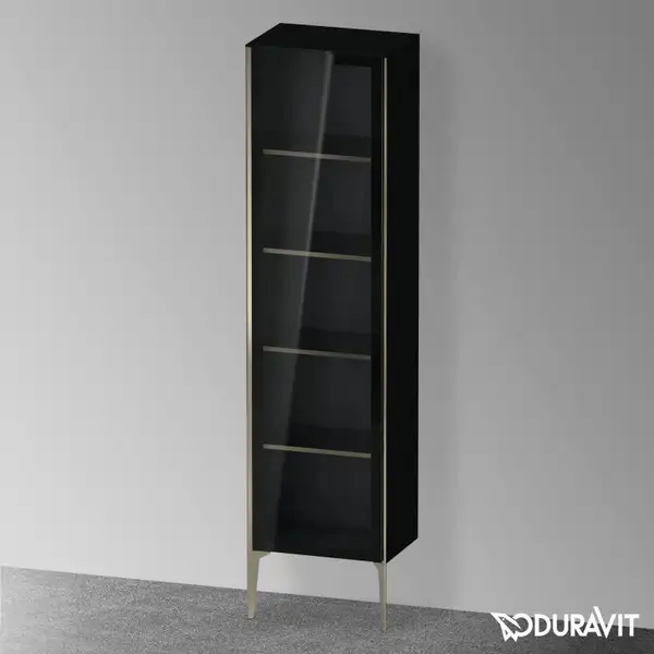 Шкафчик напольный со стеклянными дверцами Duravit XViu 50 x 36 х h201 см, чёрный глянцевый (XV1376LB140) фото 2 Aquada.com.ua