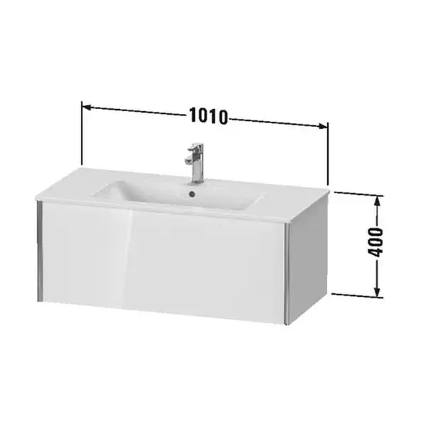 Тумба подвесная под раковину Duravit XViu 101 x 48 см, белый глянцевый (XV40270B122) фото 3 Aquada.com.ua