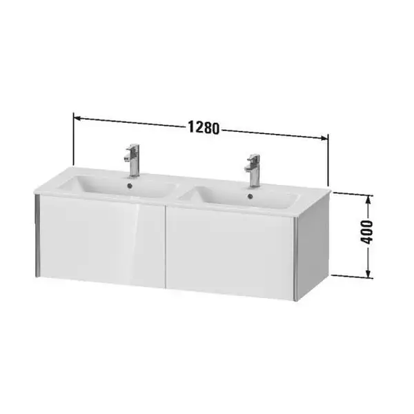Тумба подвесная под раковину Duravit XViu 128 x 48 см, дуб брашированный (XV40290B112) фото 3 Aquada.com.ua