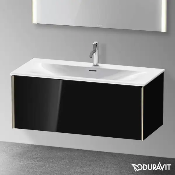 Тумба подвесная под раковину Duravit XViu 101 x 48 см, чёрный глянцевый (XV40350B140) фото 2 Aquada.com.ua Тумба подвесная под раковину Duravit XViu 101 x 48 см, чёрный глянцевый (XV40350B140) фото 2 Aquada.com.ua