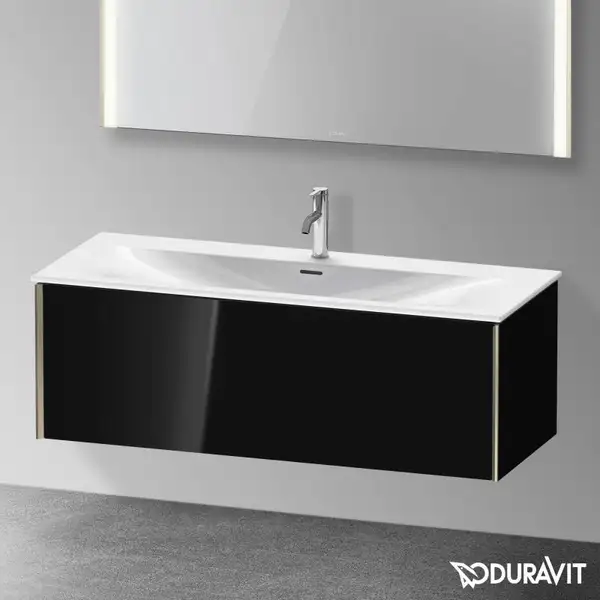 Тумба подвесная под раковину Duravit XViu 121 x 48 см, чёрный глянцевый (XV40360B140) фото 2 Aquada.com.ua Тумба подвесная под раковину Duravit XViu 121 x 48 см, чёрный глянцевый (XV40360B140) фото 2 Aquada.com.ua