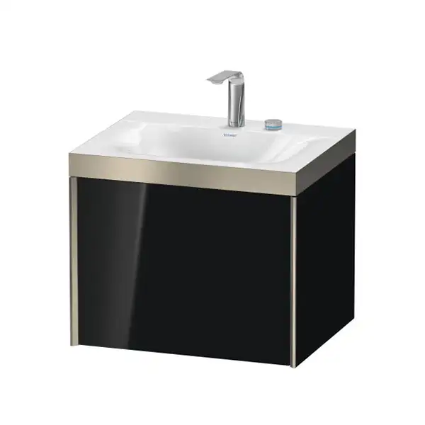 Тумба подвесная с раковиной c-bonded Duravit XViu 60 x 48 см, чёрный глянцевый (XV4609EB140P) фото 1 Aquada.com.ua Тумба подвесная с раковиной c-bonded Duravit XViu 60 x 48 см, чёрный глянцевый (XV4609EB140P) фото 1 Aquada.com.ua