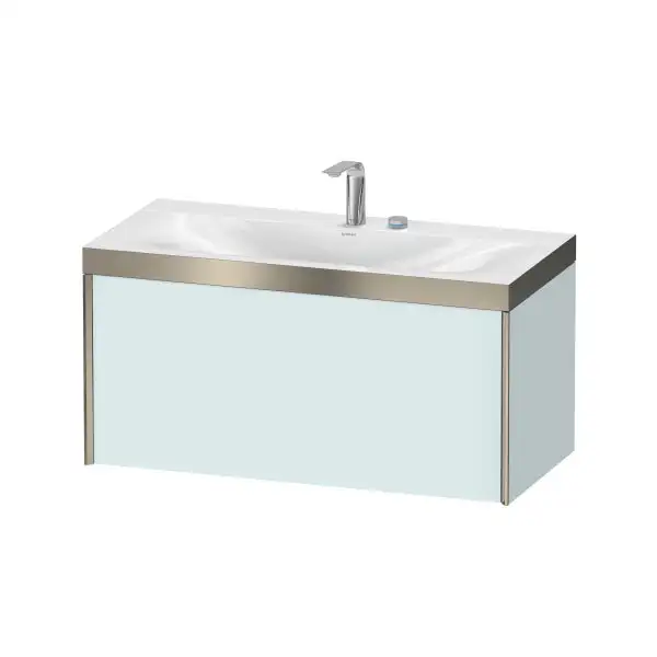 Тумба подвесная с раковиной c-bonded Duravit XViu 100 x 48 см, светло-голубой матовый (XV4611EB109P) фото 1 Aquada.com.ua