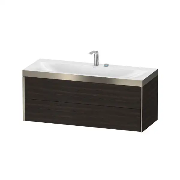Тумба подвесная с раковиной c-bonded Duravit XViu 120 x 48 см, орех брашированный (XV4617EB169P) фото 1 Aquada.com.ua
