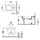 Биде напольное Duravit 2nd Floor 66,5х37 см с 1 отверстием для смесителя (0137100000) фото 3 Aquada.com.ua