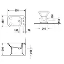 Биде напольное Duravit 1930 60х35,5 см цвет белый (0267100000) фото 5 Aquada.com.ua