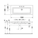 Раковина для мебели Duravit 2nd floor 120x50.5 см (шлифованный) (0491120025) фото 3 Aquada.com.ua