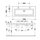Раковина для мебели Duravit 2nd floor 120x50.5 см (шлифованный) (0491120027) фото 3 Aquada.com.ua