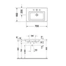 Раковина для мебели Duravit 2nd floor 70х46 см (0491700000) фото 3 Aquada.com.ua