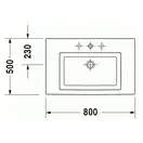 Раковина накладная на столешницу Duravit 2nd floor 80х50 см (0491800000) фото 3 Aquada.com.ua