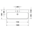 Раковина Duravit Happy D.2 120х50,5 см (с 3 отв. под смеситель) (2318120025) фото 2 Aquada.com.ua