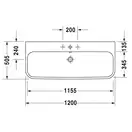 Раковина Duravit Happy D.2 120х50,5 см (без отв. под смеситель) (2318120028) фото 2 Aquada.com.ua