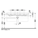 Раковина Duravit Happy D.2 120х50,5 см (без отв. под смеситель) (2318120028) фото 3 Aquada.com.ua