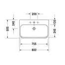 Раковина Duravit Happy D.2 80х50,5 см (без отв. под смеситель, шлифованная) (2318800028) фото 3 Aquada.com.ua