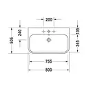 Раковина Duravit Happy D.2 80х50,5см (с 3 отв. под смеситель) (2318800030) фото 2 Aquada.com.ua