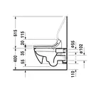 Унитаз подвесной Duravit Happy D.2 с сиденьем SensoWash (2550590000+610300002000300) фото 5 Aquada.com.ua