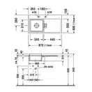 Керамическая кухонная мойка Duravit Starck K 870хх480х210 мм (цвет белый матовый, чаша слева) (7511900027) фото 2 Aquada.com.ua