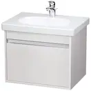 Тумба под умывальник Duravit D-code 60 см, матовый белый + раковина с 1 отв. 65 см + сифон, белый (KT006201818) фото 1 Aquada.com.ua