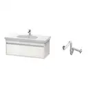 DURAVIT Тумба под умывальник 100 см, матовый белый + раковина с 1 отв. 105 см + сифон, белый (KT66681818111) фото 1 Aquada.com.ua