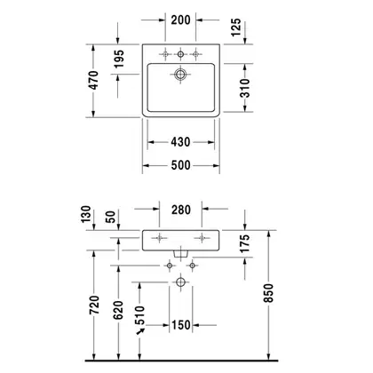 Раковина накладная на столешницу Duravit Vero 50х47 см (0454500000) фото 5 Aquada.com.ua