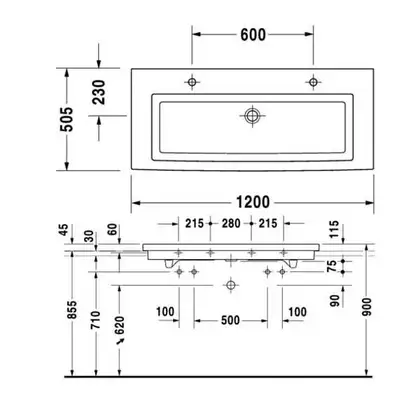 Раковина для мебели Duravit 2nd floor 120x50.5 см (шлифованный) (0491120027) фото 3 Aquada.com.ua Раковина для мебели Duravit 2nd floor 120x50.5 см (шлифованный) (0491120027) фото 3 Aquada.com.ua