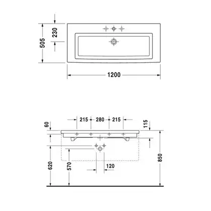 Раковина для мебели Duravit 2nd floor 120х50,5 см (0491120030) фото 2 Aquada.com.ua Раковина для мебели Duravit 2nd floor 120х50,5 см (0491120030) фото 2 Aquada.com.ua