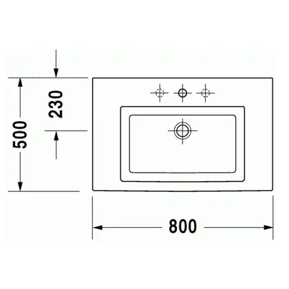 Раковина накладная на столешницу Duravit 2nd floor 80х50 см (0491800000) фото 3 Aquada.com.ua