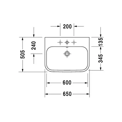 Раковина Duravit Happy D.2 65х50,5 см (с 1 отв. под смеситель) (2318650000) фото 3 Aquada.com.ua