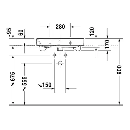 Раковина Duravit Happy D.2 65х50,5 см (без отв. под смеситель, шлифованная) (2318650028) фото 3 Aquada.com.ua