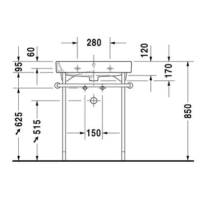 Раковина Duravit Happy D.2 65х50,5 см (с 3 отв. под смеситель) (2318650030) фото 2 Aquada.com.ua